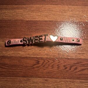 BCBGeneration Pink Bracelet with Gold 'Sweet' Charm